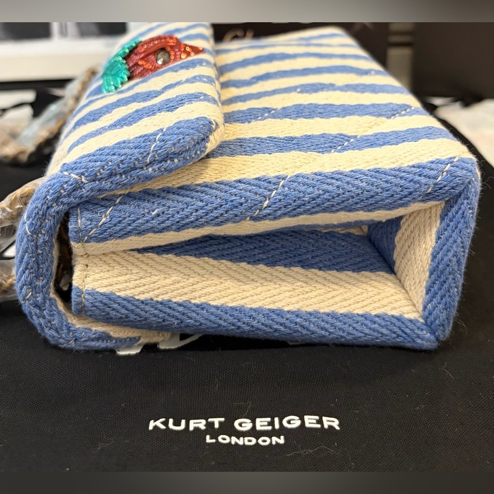 🍓NWT KURT GEIGER KENSINGTON Striped Bag/Crossbody & Everything you see - Picture 13 of 16